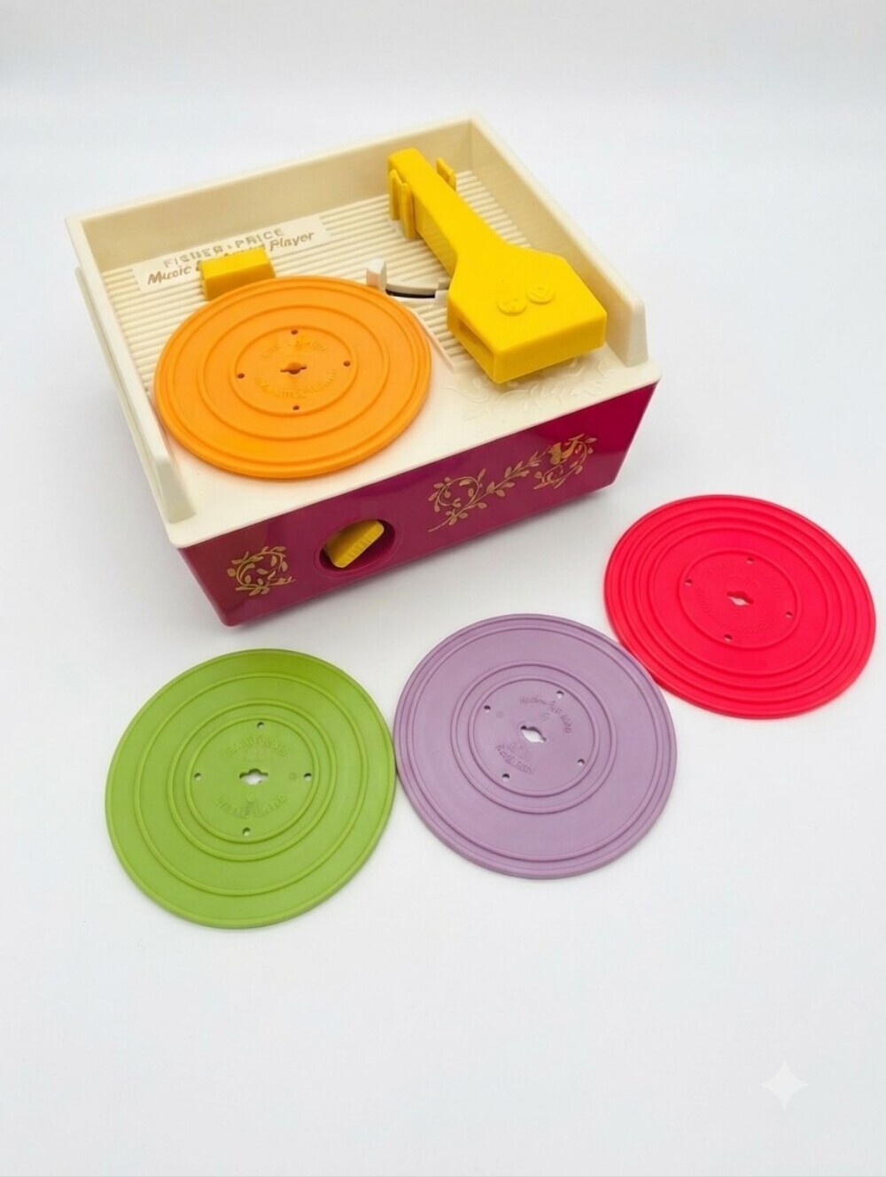 Vintage 1971 Fisher-Price Music Box Record Player #995 – Complete with 3 Records